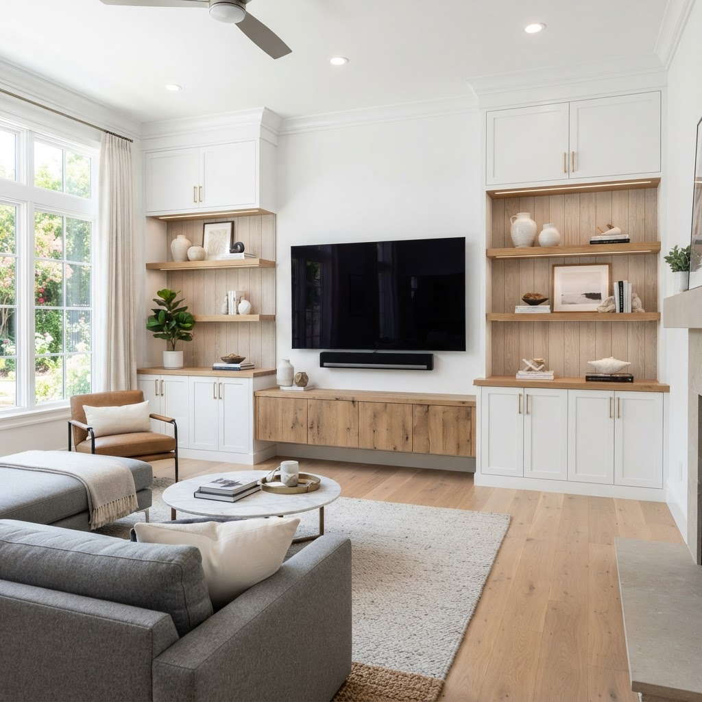Built-in media entertainment wall